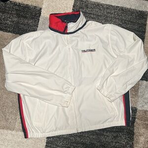 Tommy Hilfiger Spell Out hidden hood jacket, size XXL EUC!